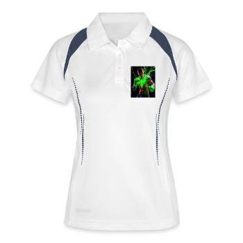 Leistungsstarker Blitzanzug - Frauen Polo atmungsaktiv - Weiß/Navy - Vorne