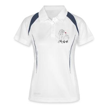 Doigt d’honneur contre AFD Fck of Alternative - Polo respirant Femme - blanc/marine - Devant