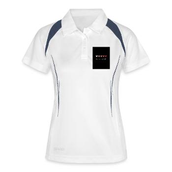 Des cœurs d’espérance avec un message positif - Polo respirant Femme - blanc/marine - Devant