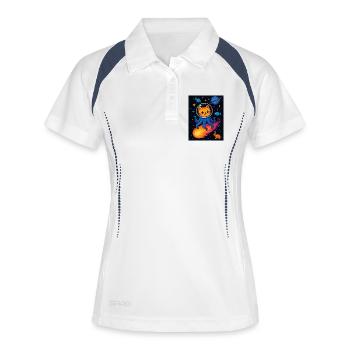 Aventure Cosmic Cat Octopus - Polo respirant Femme - blanc/marine - Devant
