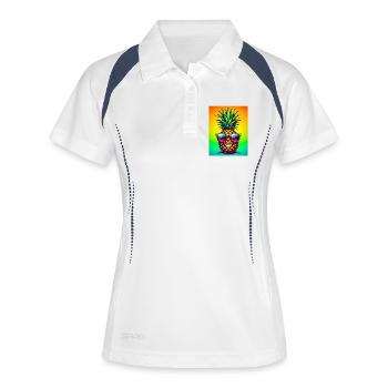 Ananas - Polo respirant Femme - blanc/marine - Devant