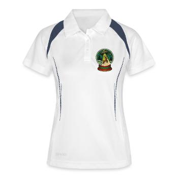 Scène festive d'enlèvement par un OVNI - Polo respirant Femme - blanc/marine - Devant