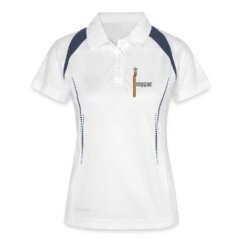 Conception de logo Reggae Star Rasta - Polo respirant Femme - blanc/marine - Devant
