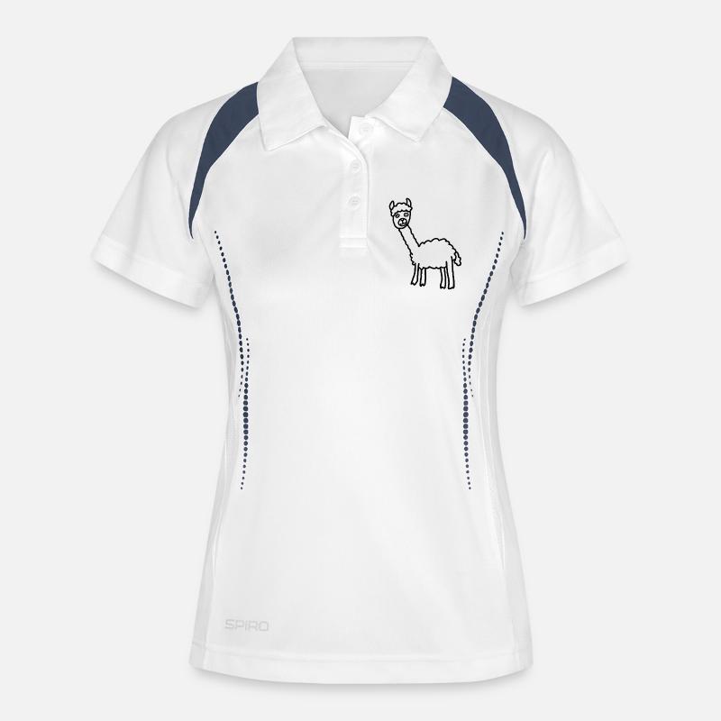 Llama Alpaca Silhouette Minimal Style - Women's Polo breathable - white/navy