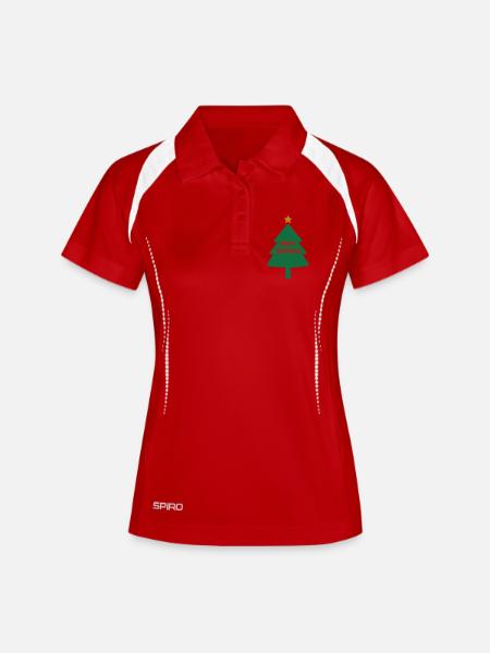 Christmas Christmas tree with lettering - Women's Polo breathable - white/navy