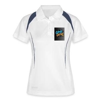 Graffiti Style Game Over Design - Frauen Polo atmungsaktiv - Weiß/Navy - Vorne