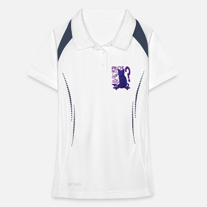Futuristic Cat Drone Pilot – Sci-Fi Cats S Women's Polo breathable
