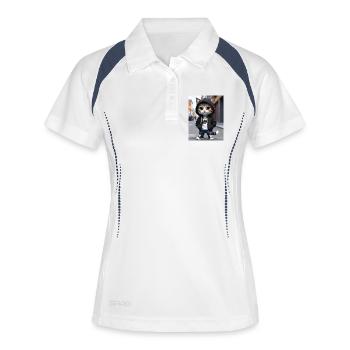 City Cat Hoodie Streetwear - Polo respirant Femme - blanc/marine - Devant