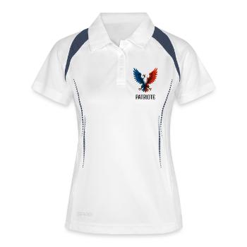 Aigle flamboyant bleu blanc rouge France Patriote - Polo respirant Femme - blanc/marine - Devant
