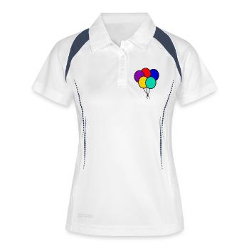 100. 100 ANS. 100e ANNIVERSAIRE. ANNIVERSAIRE 100  - Polo respirant Femme - blanc/marine - Devant