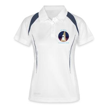 No-Body zum Tanzen mit Ghost Halloween Wortspiel - Frauen Polo atmungsaktiv - Weiß/Navy - Vorne