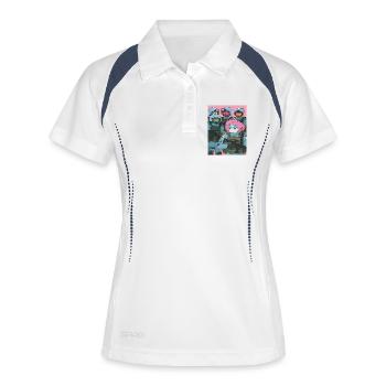 Parodie de troupe de dessins animés - Polo respirant Femme - blanc/marine - Devant