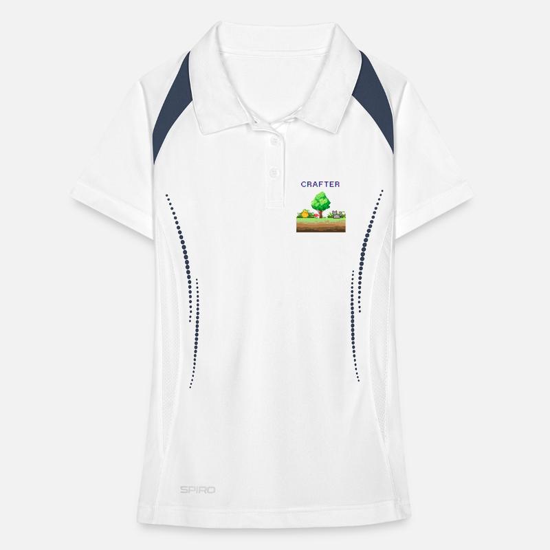 Aventure en forêt de Pixel Crafter Polo respirant Femme