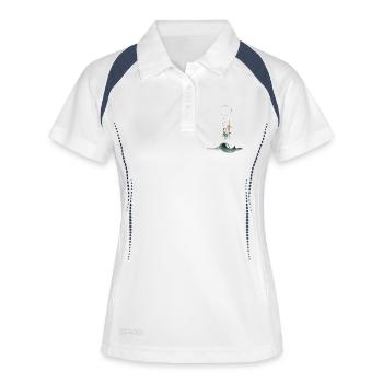 Abstract Wave – Geometric Surf Art - Women's Polo breathable - white/navy - Front