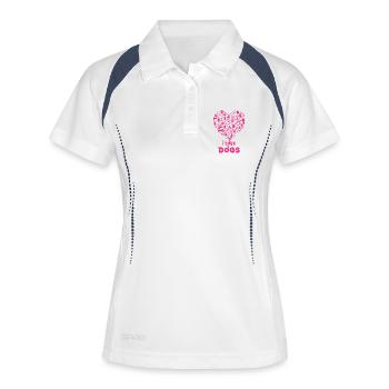 Love Dogs Heart Silhouette - Women's Polo breathable - white/navy - Front