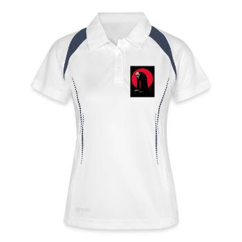 Démon vampire de la Lune Rouge dans l’Ombre - Polo respirant Femme - blanc/marine - Devant