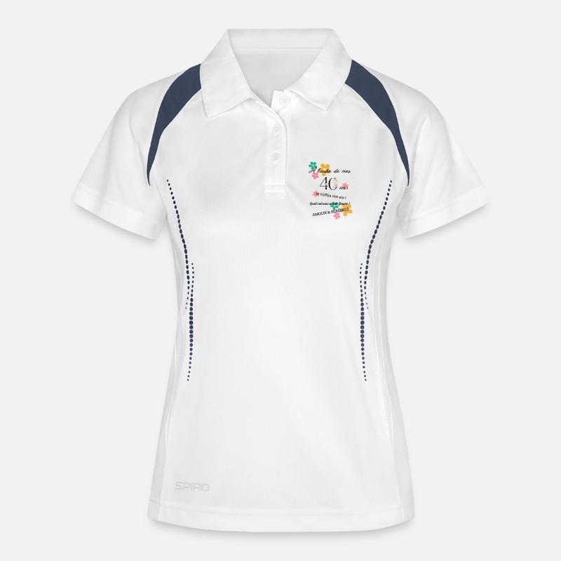 _40ans_fleurie - Women's Polo breathable - white/navy