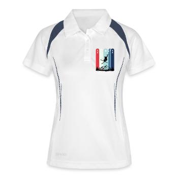 ArosaRetro - Frauen Polo atmungsaktiv - Weiß/Navy - Vorne