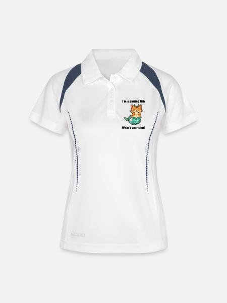 Sweet Pisces Cat – Zodiac sign full of magic - Women's Polo breathable - white/navy