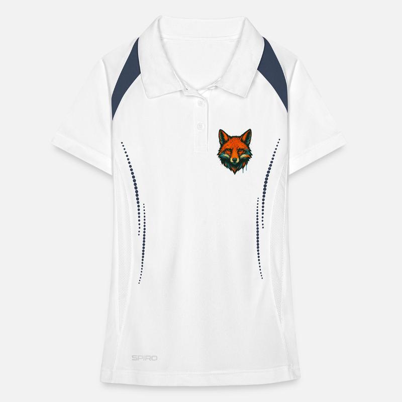 Fox in neon graffiti Women's Polo breathable