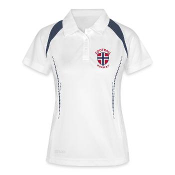 Emblème du blason du football norvégien - Polo respirant Femme - blanc/marine - Devant