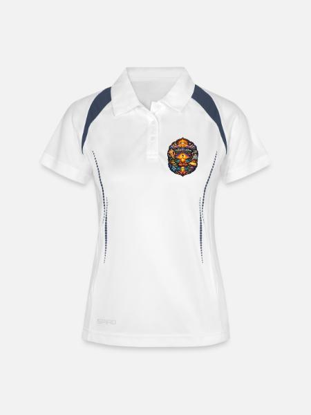 Stillheit im Inneren: Inneres Licht - Frauen Polo atmungsaktiv - Weiß/Navy