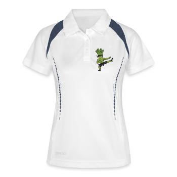 Karate Kick Leek Onion Celery Martial Arts Kuns - Women's Polo breathable - white/navy - Front