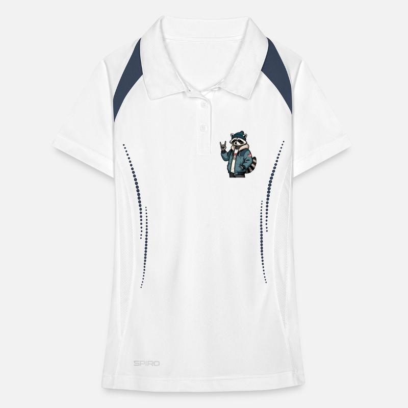 Cooler Waschbär  Frauen Polo atmungsaktiv