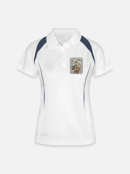 Model airplane in vintage style - Women's Polo breathable - white/navy