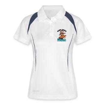 Surf Vibes, monkey edition. Happy surfing monkey - Women's Polo breathable - white/navy - Front