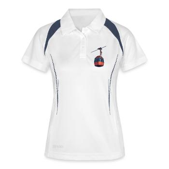 Illustration de la télécabine rouge - Polo respirant Femme - blanc/marine - Devant
