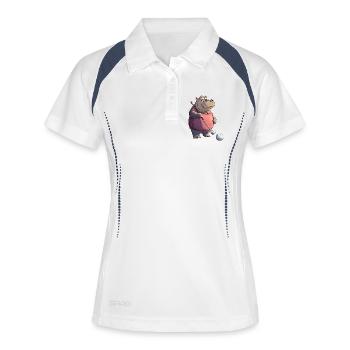 Hippopotames Golf / Hippopotame Golfeur - Polo respirant Femme - blanc/marine - Devant