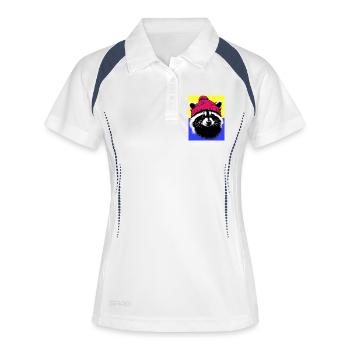 Raton laveur - Polo respirant Femme - blanc/marine - Devant