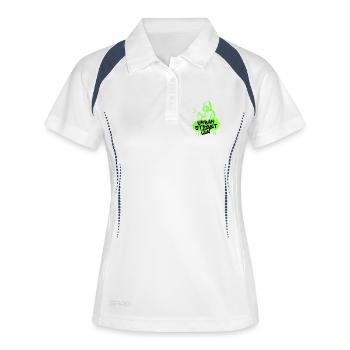 Neon Street Art Spray - Frauen Polo atmungsaktiv - Weiß/Navy - Vorne