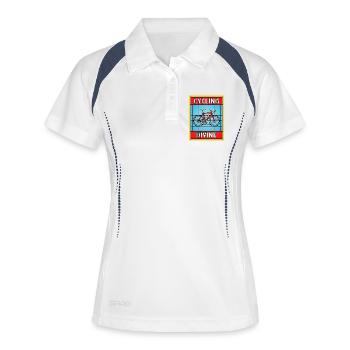 Vélo en vitrail Divin - Polo respirant Femme - blanc/marine - Devant