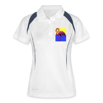 Flamant - Polo respirant Femme - blanc/marine - Devant