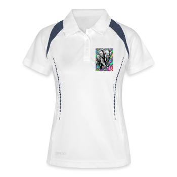 elephant - Women's Polo breathable - white/navy - Front