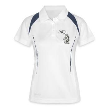 Sternzeichen Wassermann sagt NÖ! – Sturkopf - Frauen Polo atmungsaktiv - Weiß/Navy - Vorne
