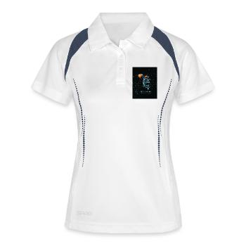 Bleu_SpaceModernSimpleT-ShirtNeverGiveUpMotivation - Polo respirant Femme - blanc/marine - Devant
