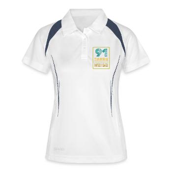 91 - Frauen Polo atmungsaktiv - Weiß/Navy - Vorne