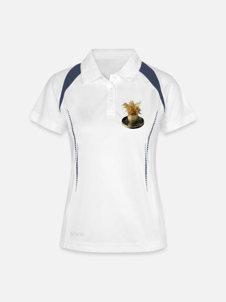 Modern Art Golden Fern - Women's Polo breathable - white/navy