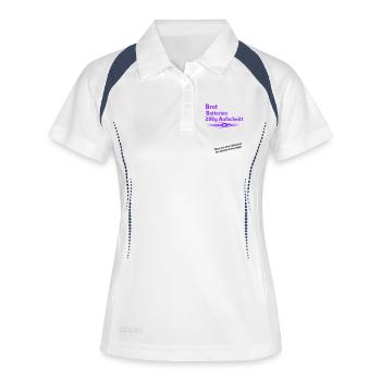 Tattoo falscher Zettel - Frauen Polo atmungsaktiv - Weiß/Navy - Vorne