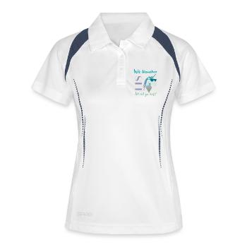 Wir brauchen Eis Einhorn Sommerdesign - Frauen Polo atmungsaktiv - Weiß/Navy - Vorne