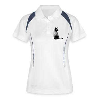 Cat in Watercolor - Women's Polo breathable - white/navy - Front