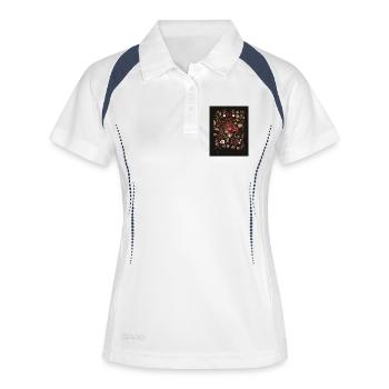 Jardin de fleurs nocturnes - Polo respirant Femme - blanc/marine - Devant