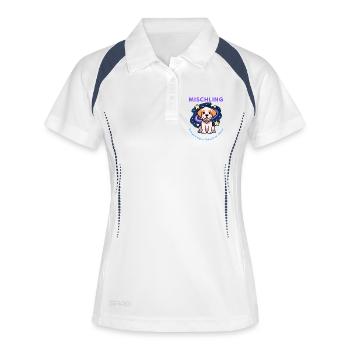 Mischling Design 3 - Frauen Polo atmungsaktiv - Weiß/Navy - Vorne