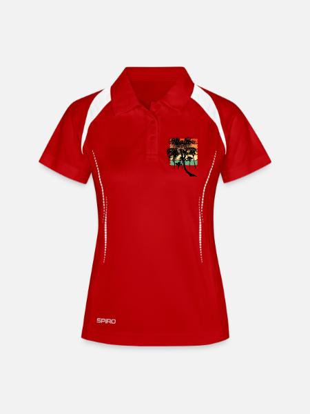 Tropical Palm West Hawaii - Women's Polo breathable - white/navy