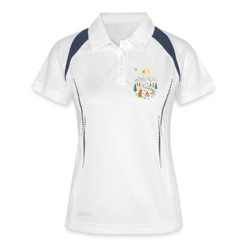 Walking Cat - Aventure en plein air - Polo respirant Femme - blanc/marine - Devant