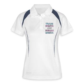 Trans-Rechte sind Menschenrechte – Trans Pride - Frauen Polo atmungsaktiv - Weiß/Navy - Vorne