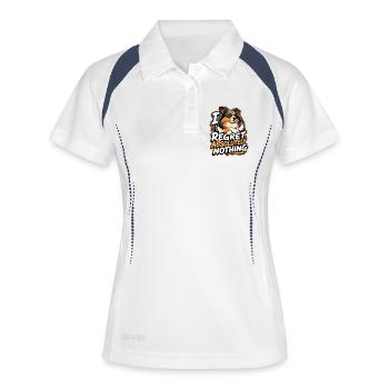 Shetland Shepherd - Frauen Polo atmungsaktiv - Weiß/Navy - Vorne